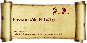 Havancsák Mihály névjegykártya